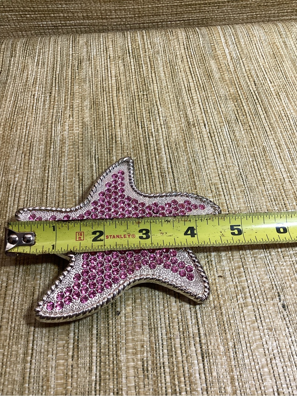 Pink Rhinestone Starfish Belt Buckle - Picture 4 of 6